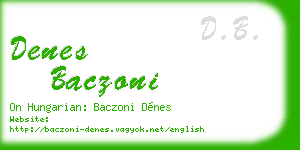 denes baczoni business card